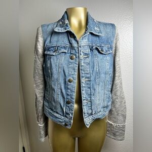 Free People Distressed Blue Denim Jacket XS
